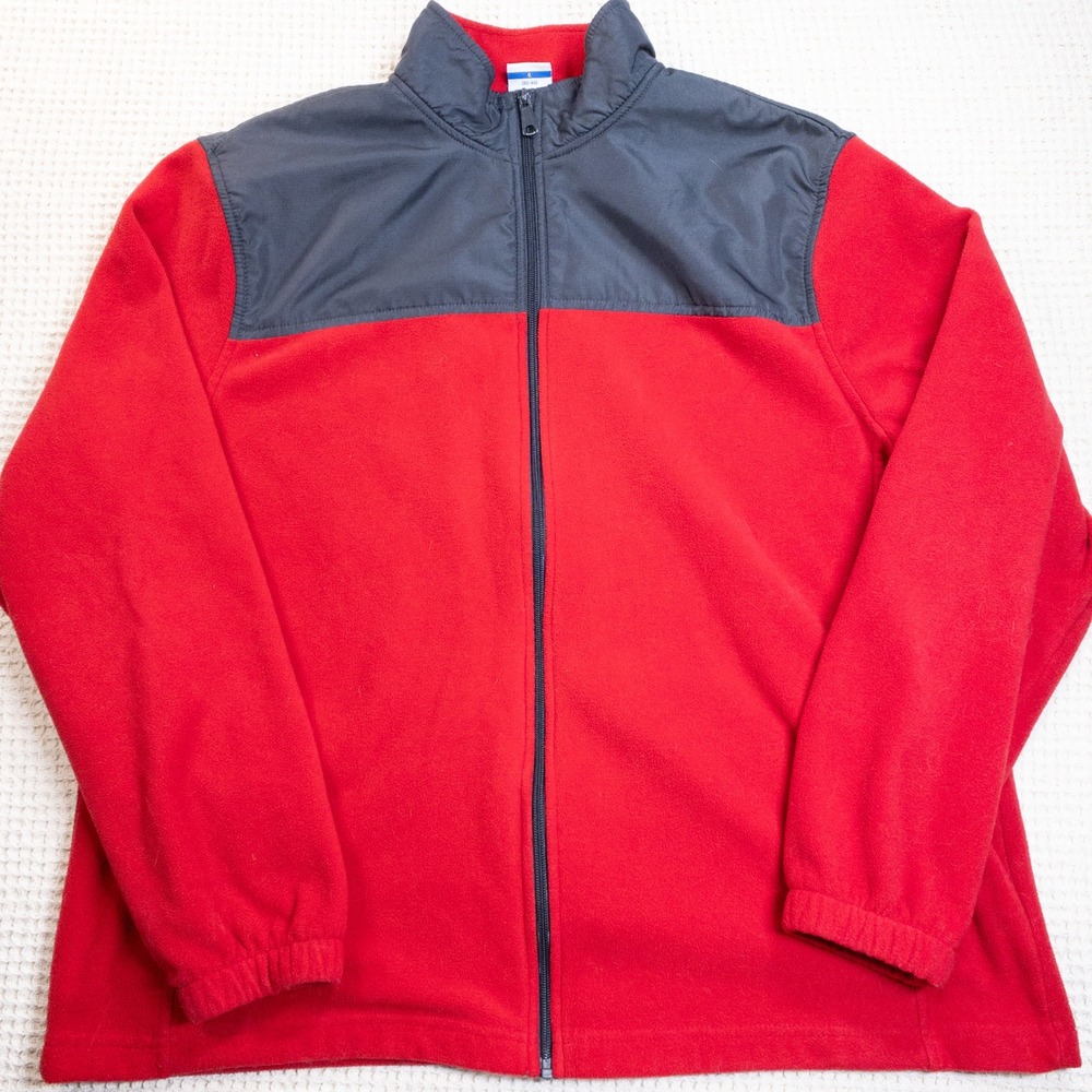 Columbia Steens Mountain Full Zip Fleece Jacket Mens XL Red Charcoal Gray XL